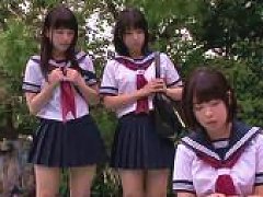 Petite Japanese Schoolgirls Love Threeway